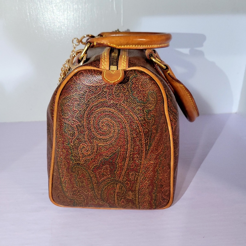 ETRO MILANO Mini Bowling Red Paisley Speedy Bag - Picture 4 of 12